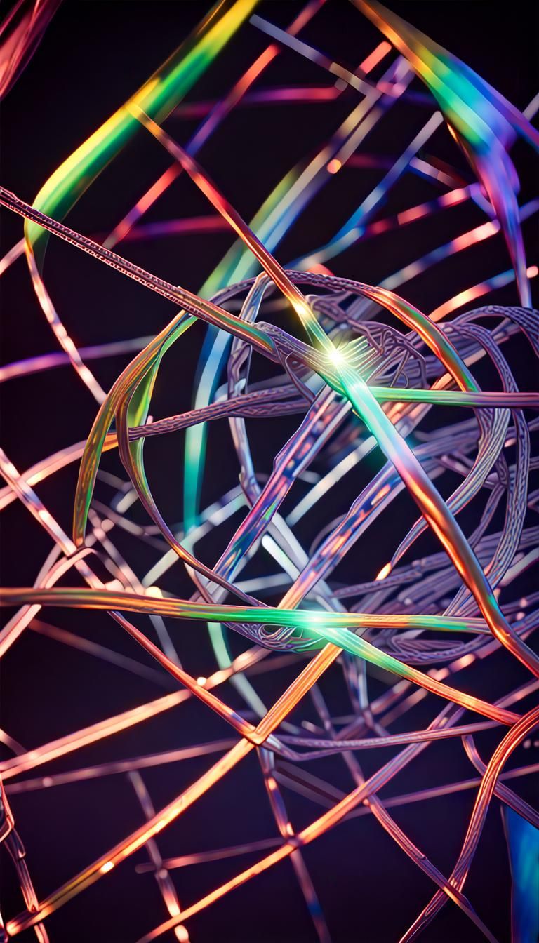 Iridescent Orb Prismatic Background in Geometric Abstract