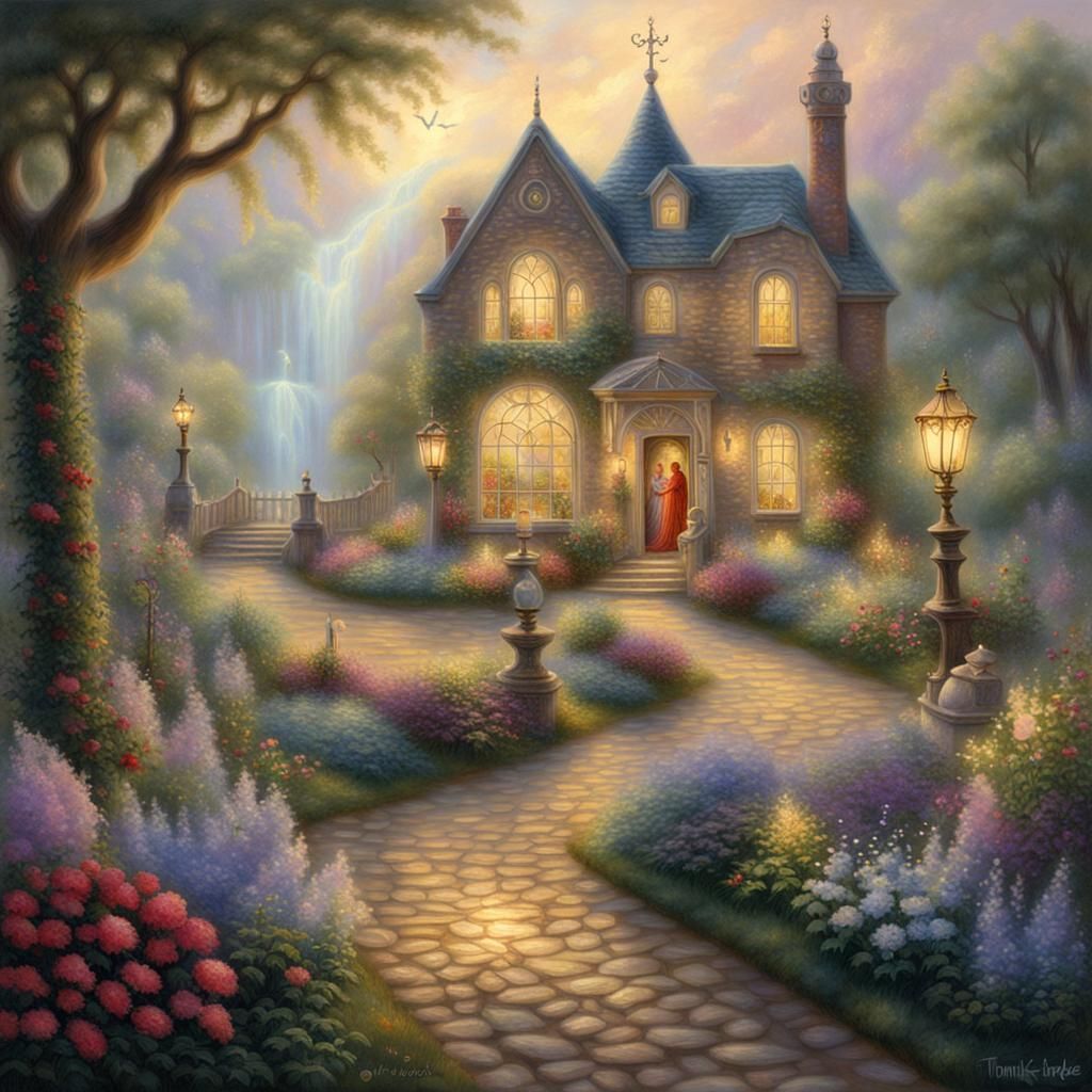 Ethereal Tarot Garden in a Fantasy Landscape