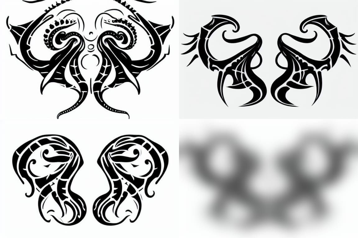 Cthulhu Tribal Tattoo in Gigeresque Style