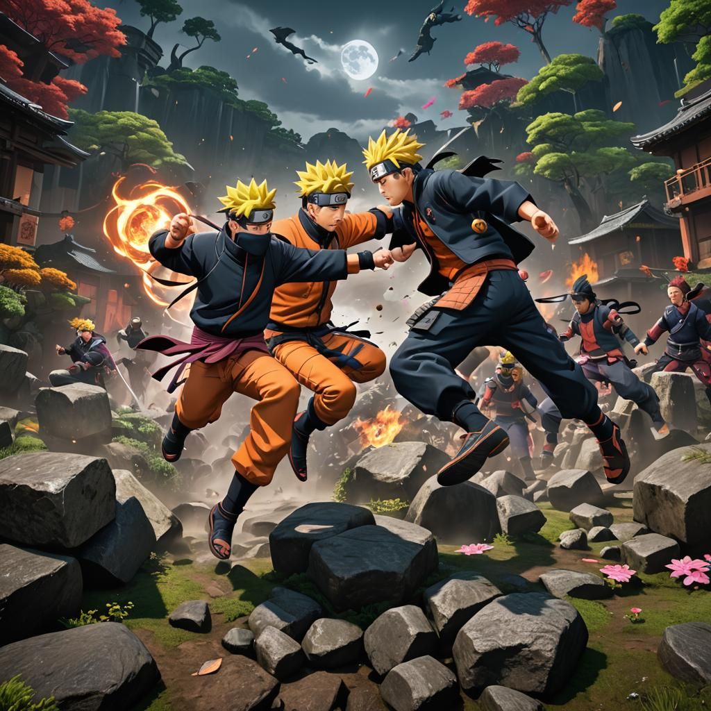 Naruto vs Sasuke: Detailed Fantasy Concept Art