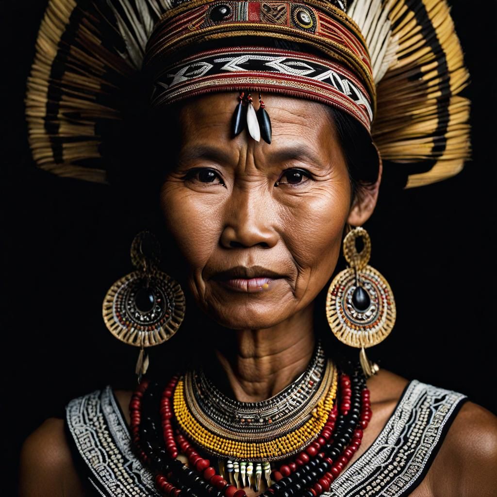 Dayak Woman Portrait from Borneo