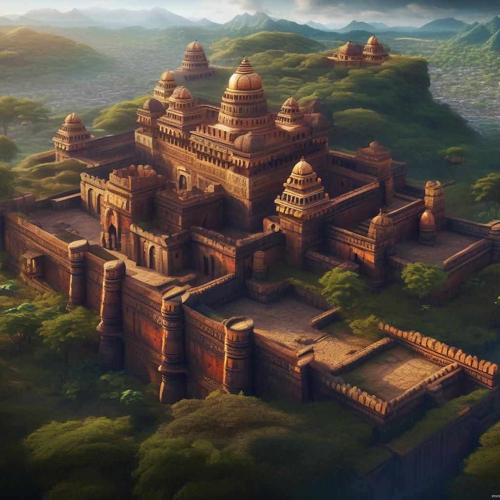 Sisupalgarh Ancient Fort City: Detailed Matte Painting
