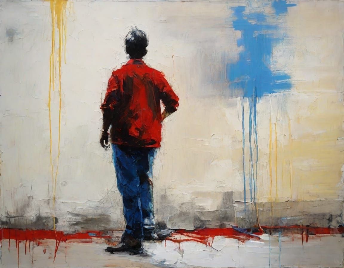 Expressionist Oil Painting of an Incomplete Figure