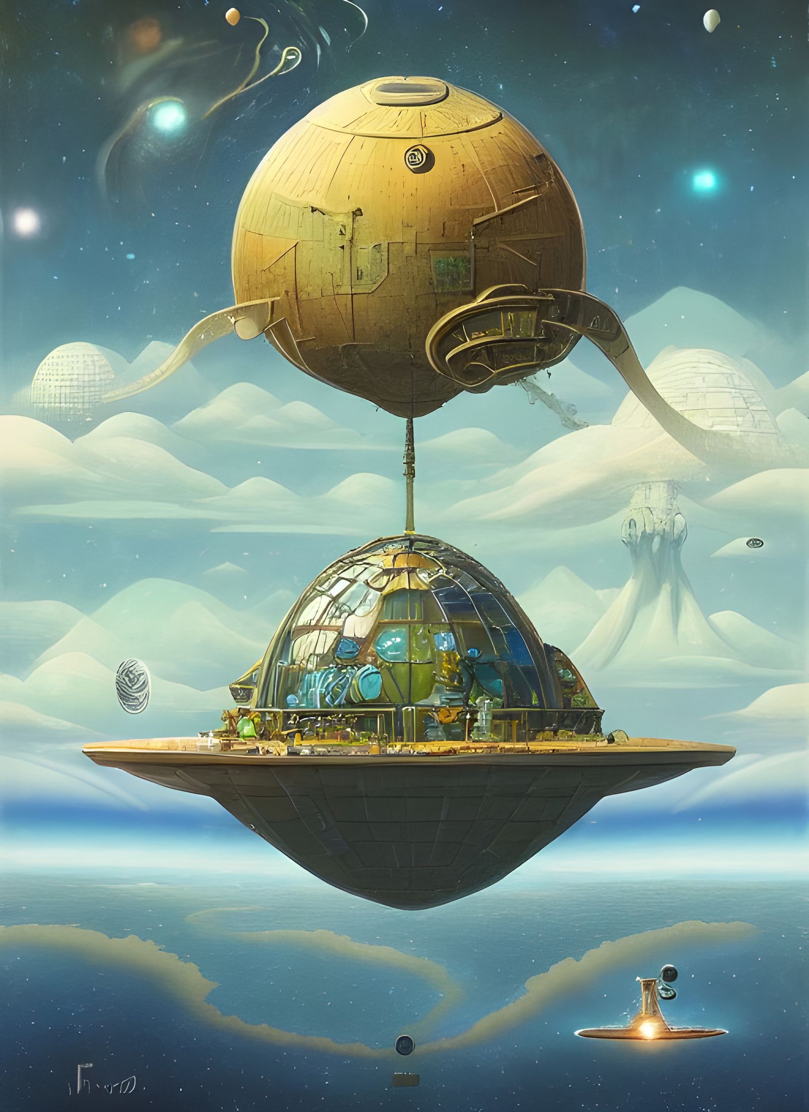 Fantasy Biodome in Space: A Surreal 3D Render