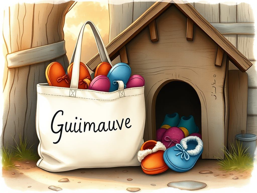 Tote Bag of Colorful Slippers by Doghouse