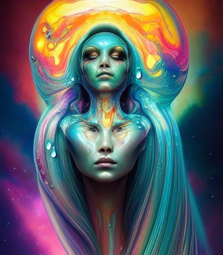 Cosmic Queen Portrait in Sci-Fi Fantasy Style