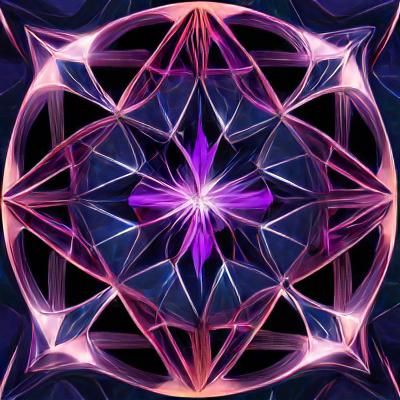 Symmetrical Euclidean Geometric Art in Triadic Colors