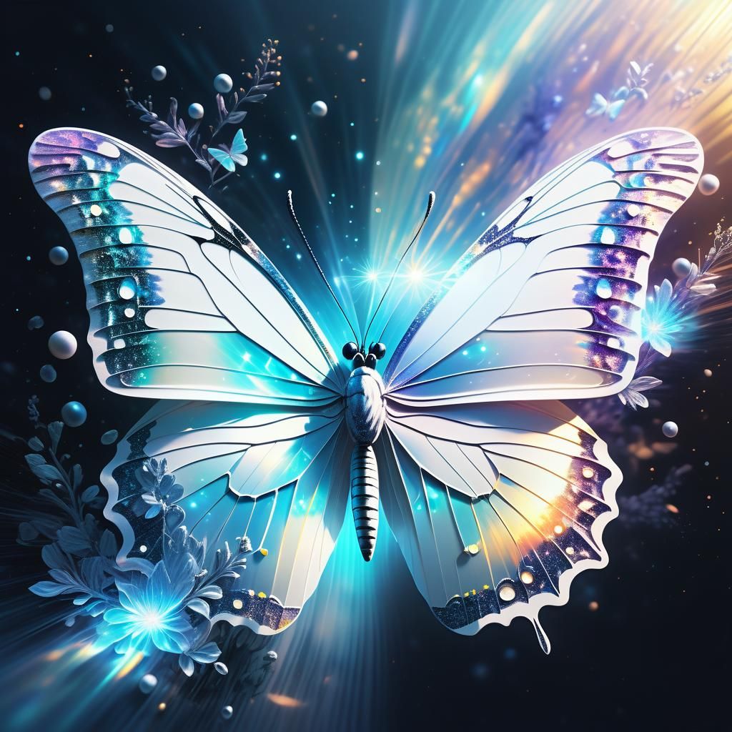 Ethereal Butterfly of Mist and Sunbeams