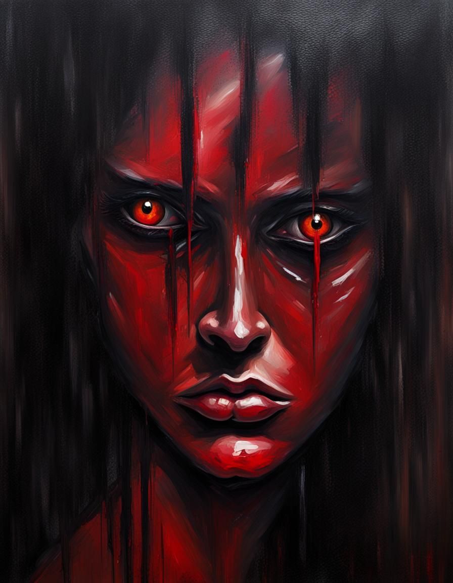 Ominous Evil Face Hidden in Shadows