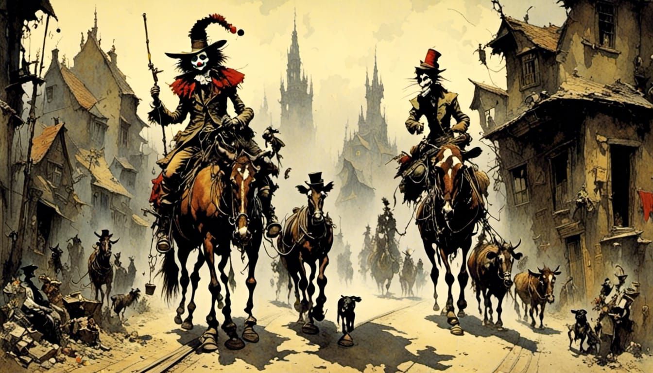 Surreal Clown in Mesmerizing Journey