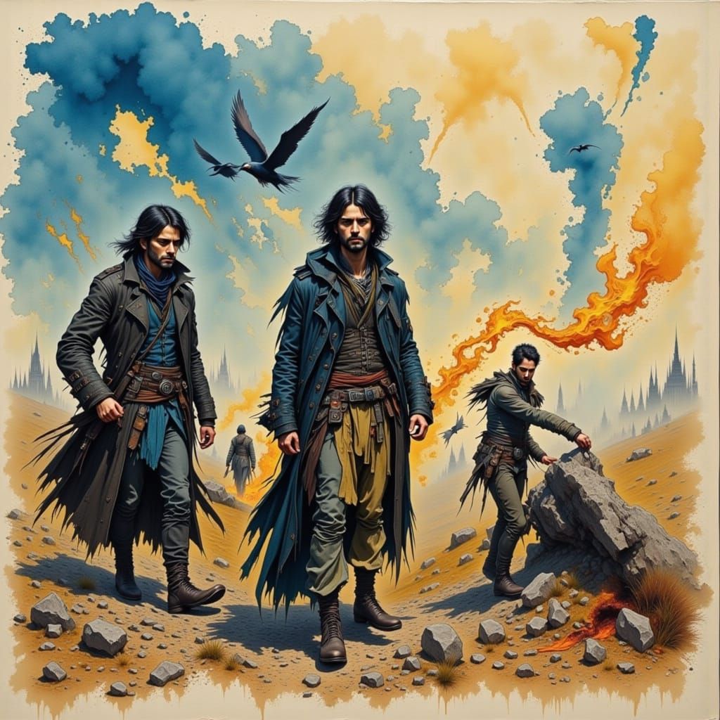 Abstract Surreal Composition with Dynamic Textures