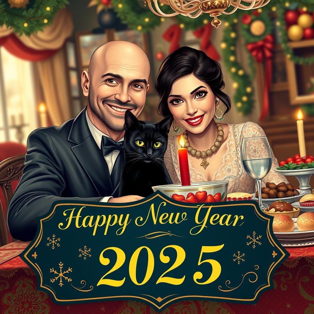 Warm Ukrainian New Year's Celebration in Elegant Winter Wond...