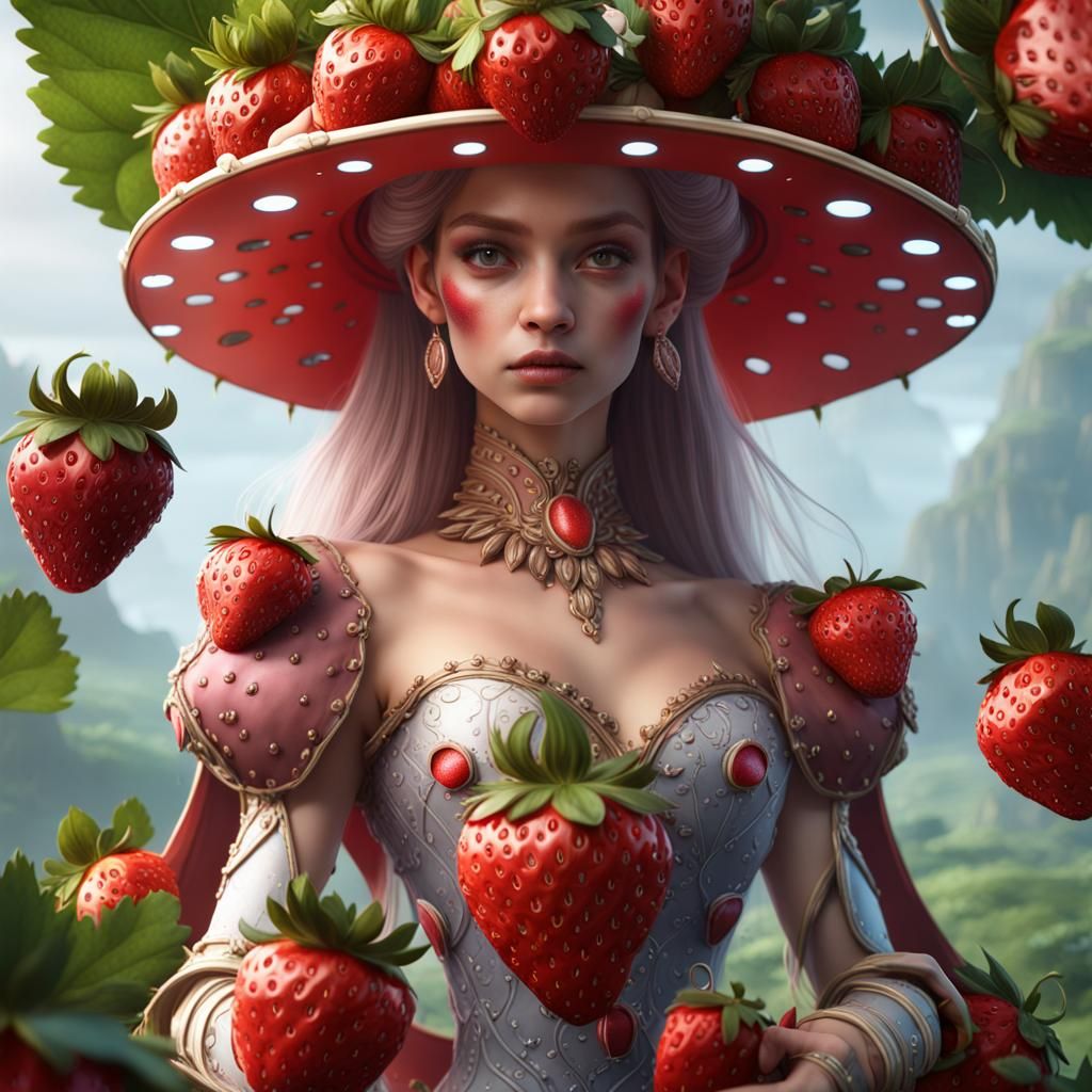 Strawberry Princess: Detailed Matte Painting in 8K