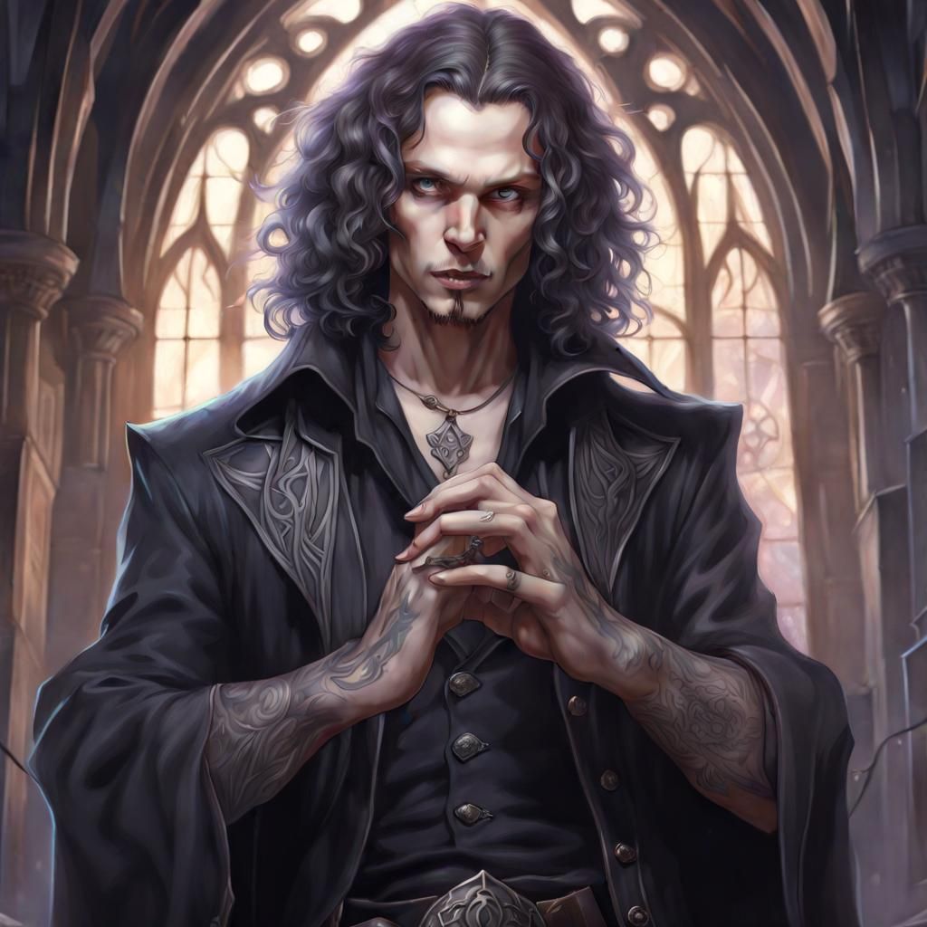 Gothic Warlock Portrait with Dynamic Lighting