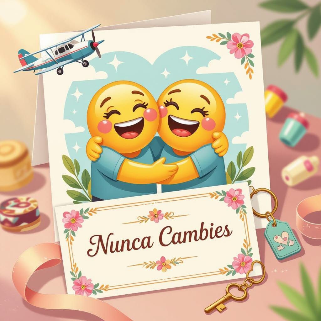 Heartwarming Friendship Card with Vintage Illustration Style