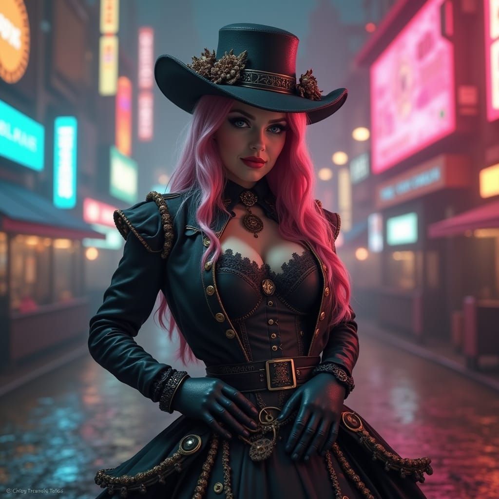 Steampunk Strawberry Shortcake in Whimsical Tim Burton Fanta...