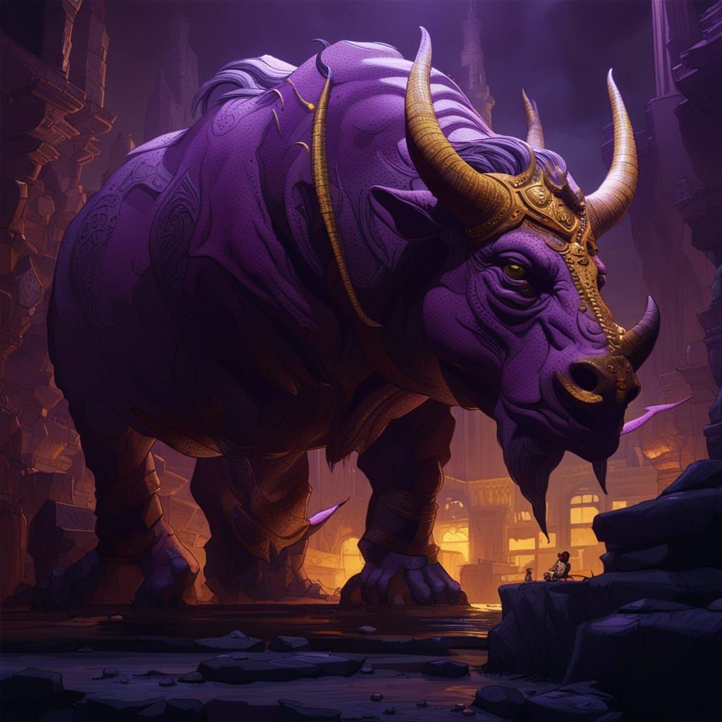 Epic 30 Meter Minotaur in Dark Fantasy Style