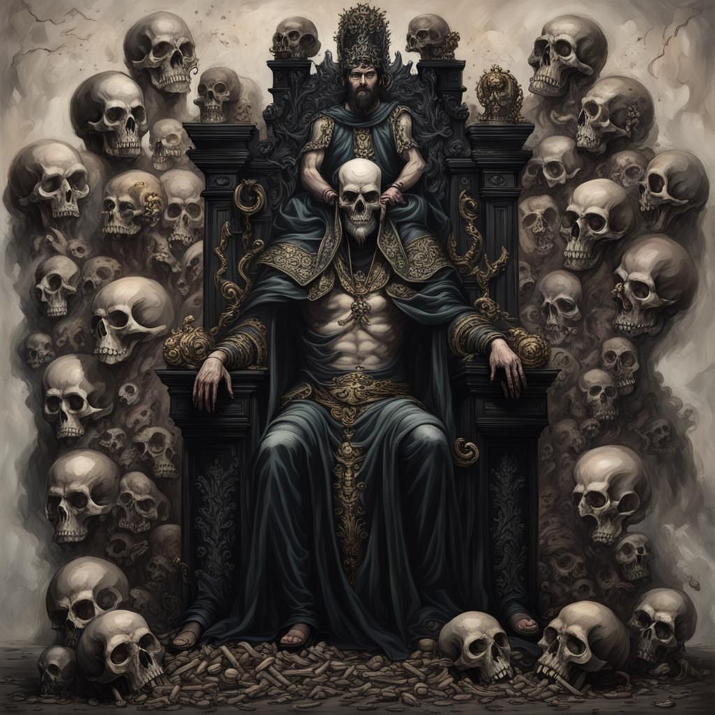 Hades Portrait on Throne of Skulls