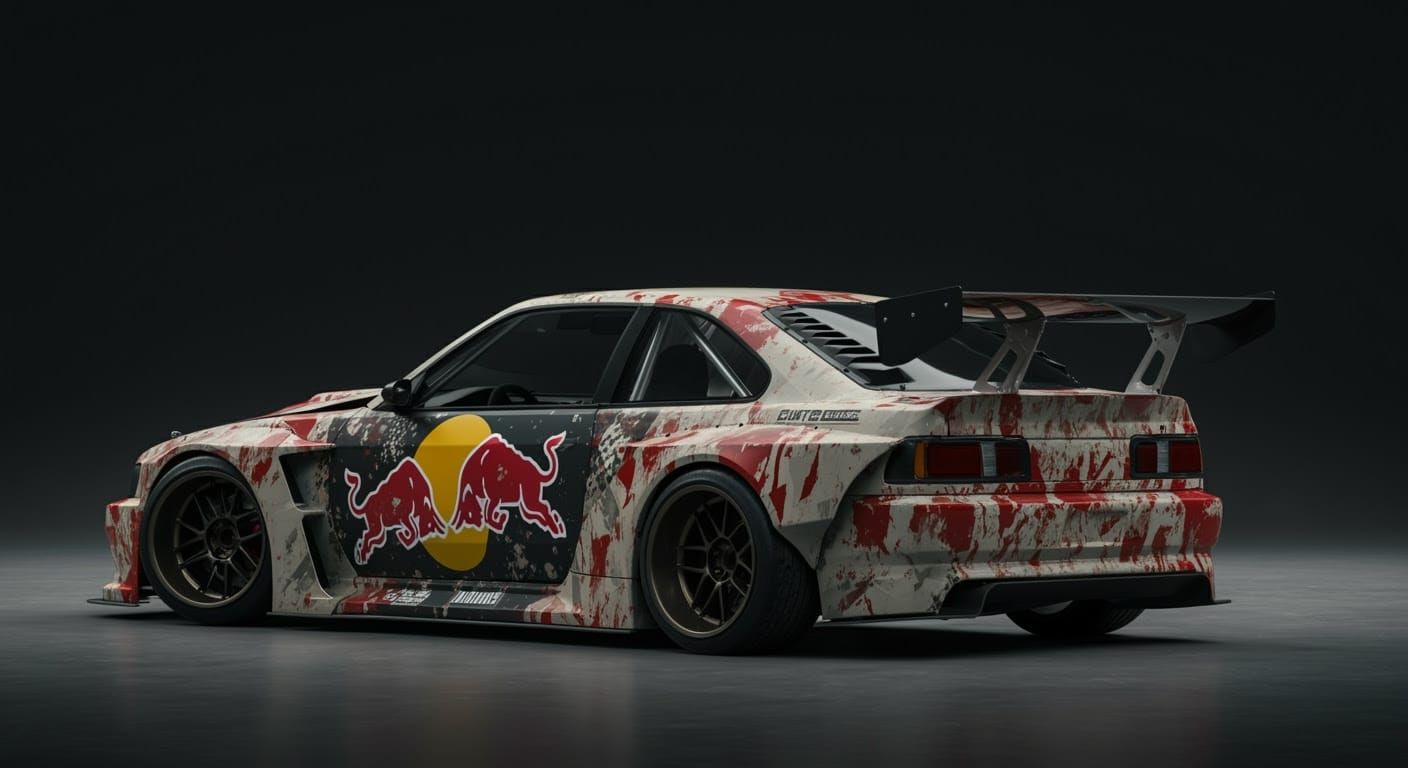 Rugged Drift Car Showstopper in Neon Paint
