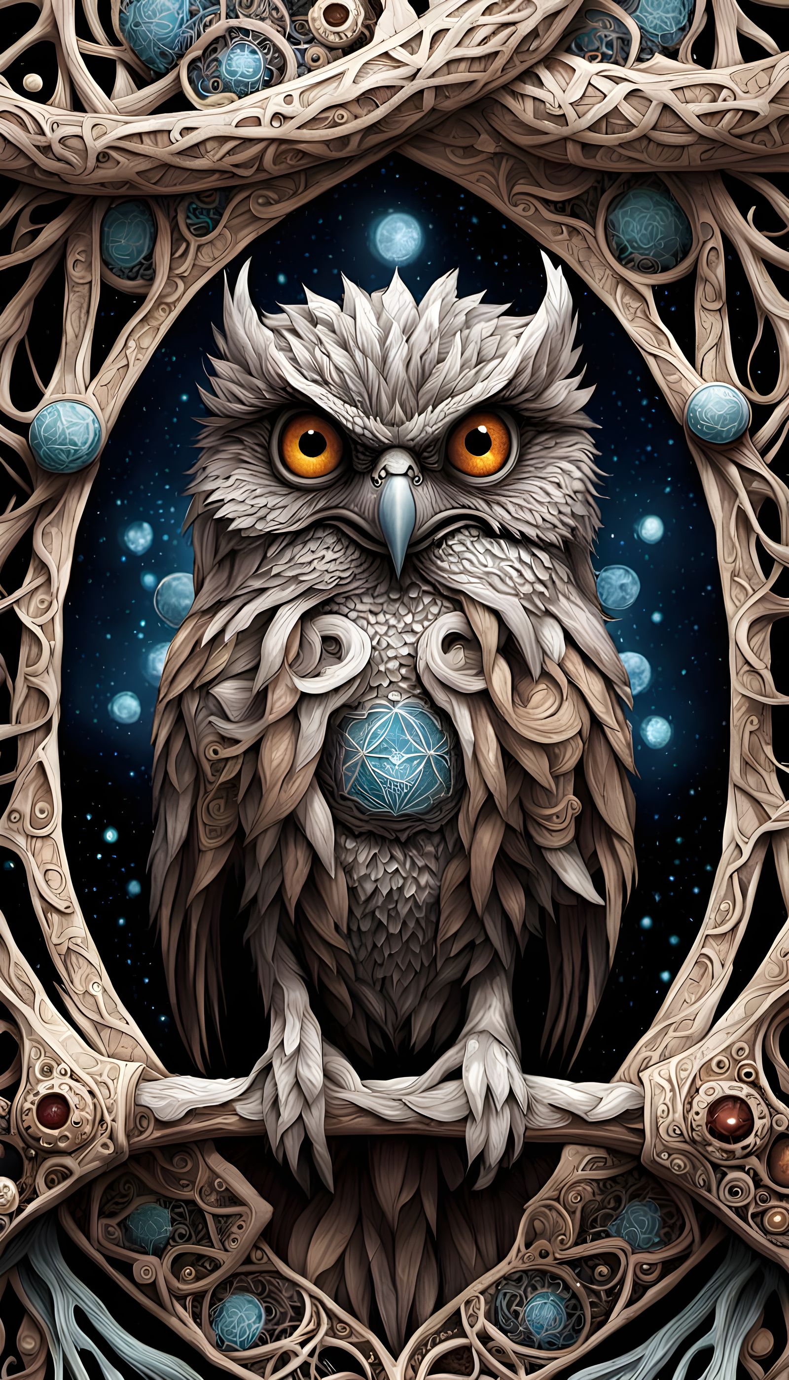 Australian Nocturnal Bird in Harmony with Nature