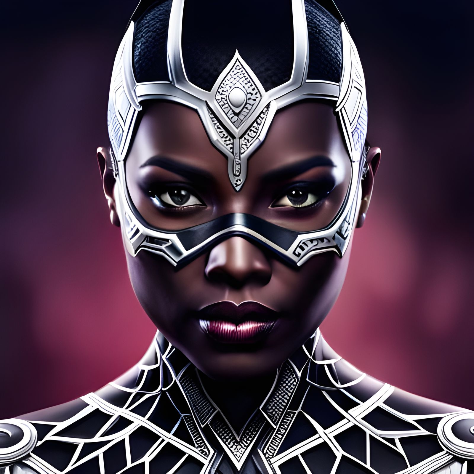 Black Panther Woman Portrait in Photo-Realistic Style