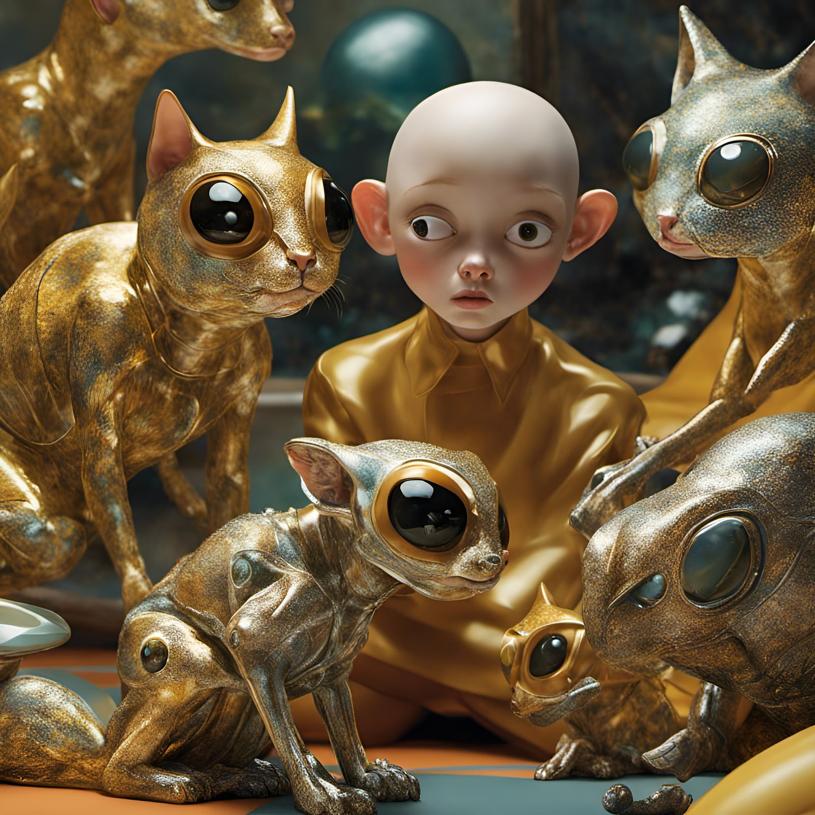 Alien People and Pets in Dreamy Magical Realism