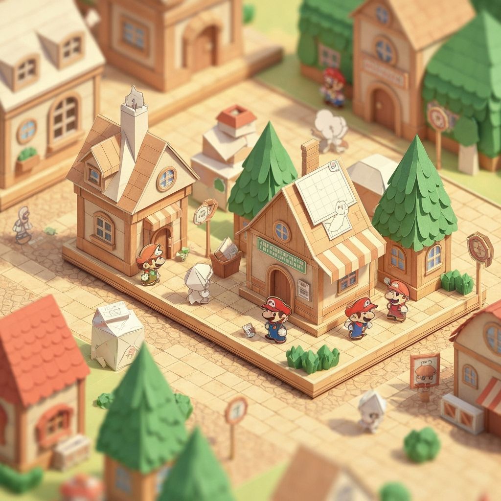 Rogueport Town Papercraft in Origami Style