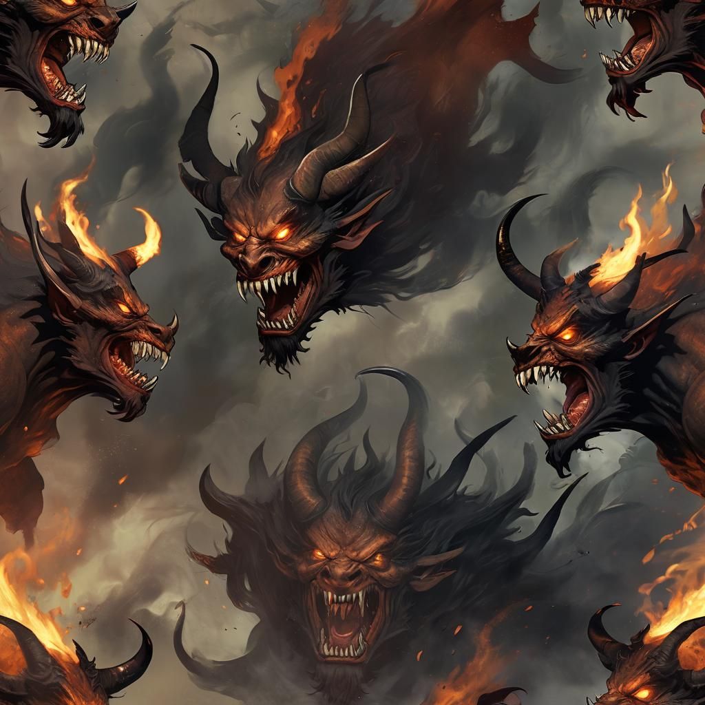 Demon Ignites Heaven: Dark Fantasy Concept Art