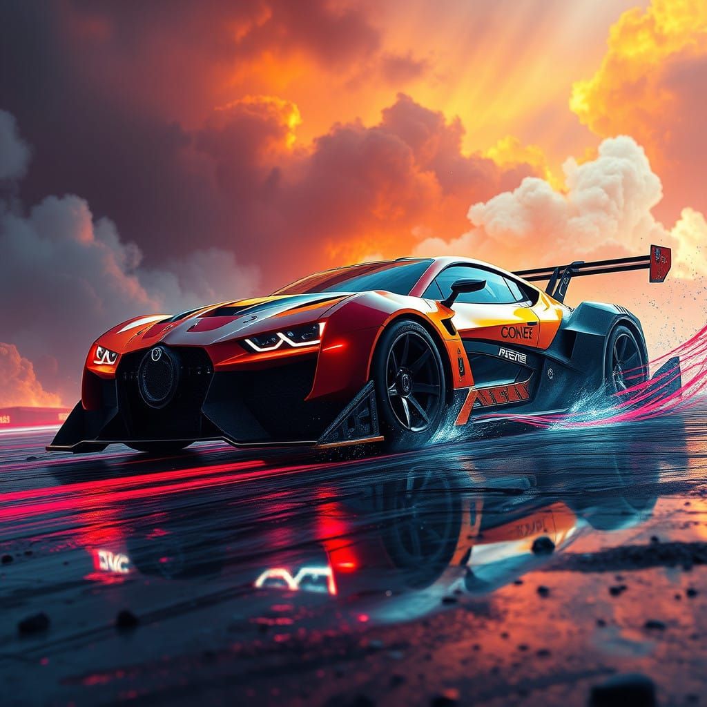 Fantasy Cars Game Wallpaper in Unreal Engine 5 Style