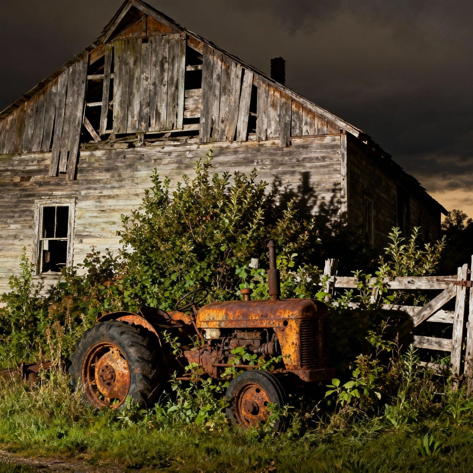 An abandoned farm house