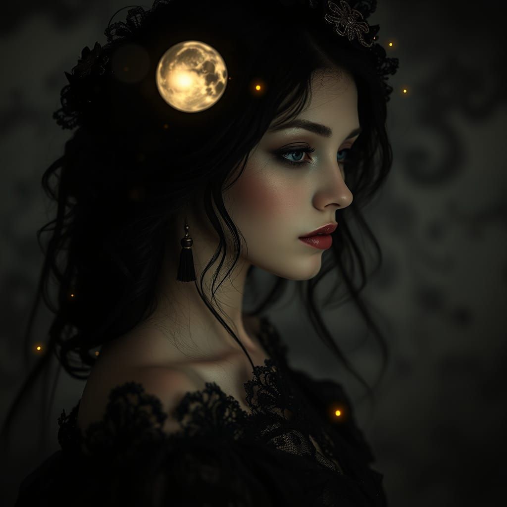 Ethereal Gothic Bride in Antique Trunk