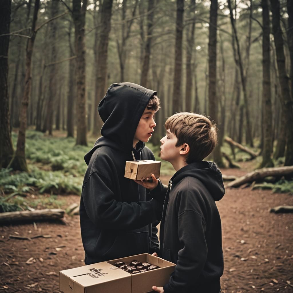 Romantic Kiss with Chocolate: A Cinematic Moment