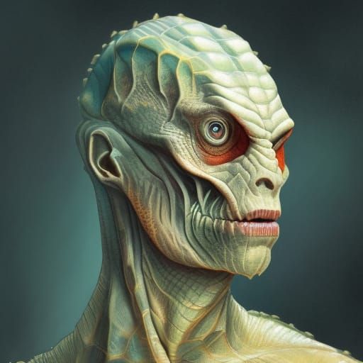 Detailed Reptilian Man Portrait in Unreal Engine 5