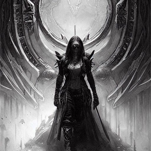 WoW Demon Hunter and Sylvanas in Dark Horror Style