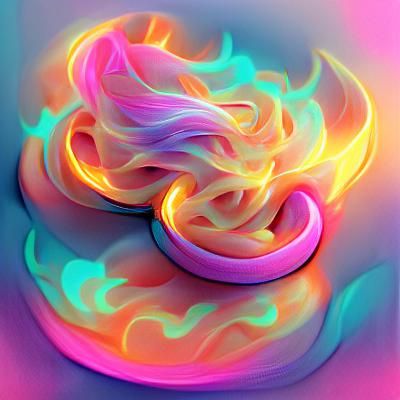 Swirling Pastel Neon Flame Art
