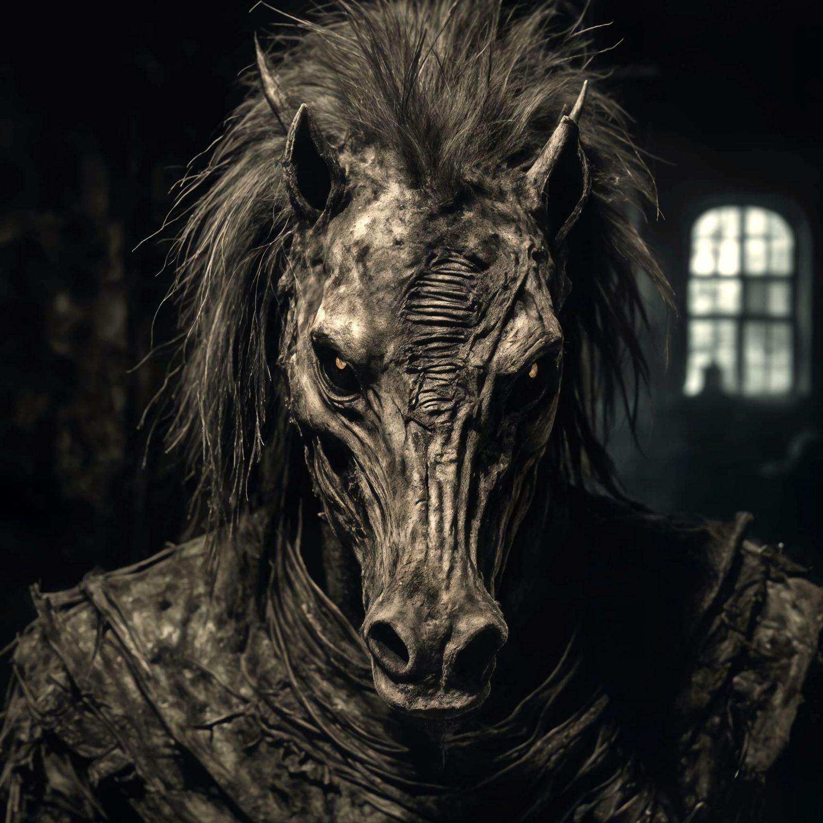 Surreal Man-Horse Hybrid Generated by AI