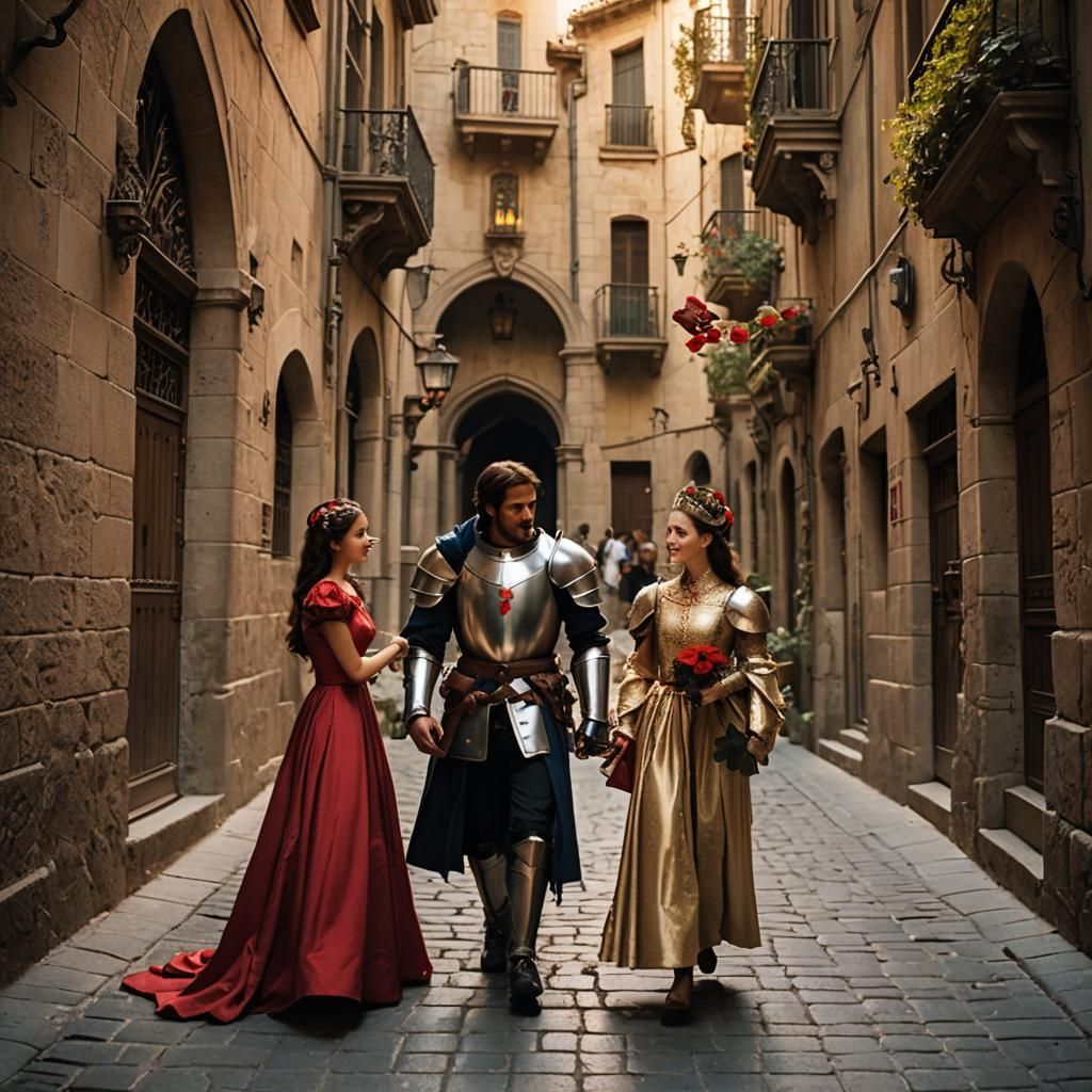 Princess, Knight, and Dragons in Barcelona: Golden Hour Film