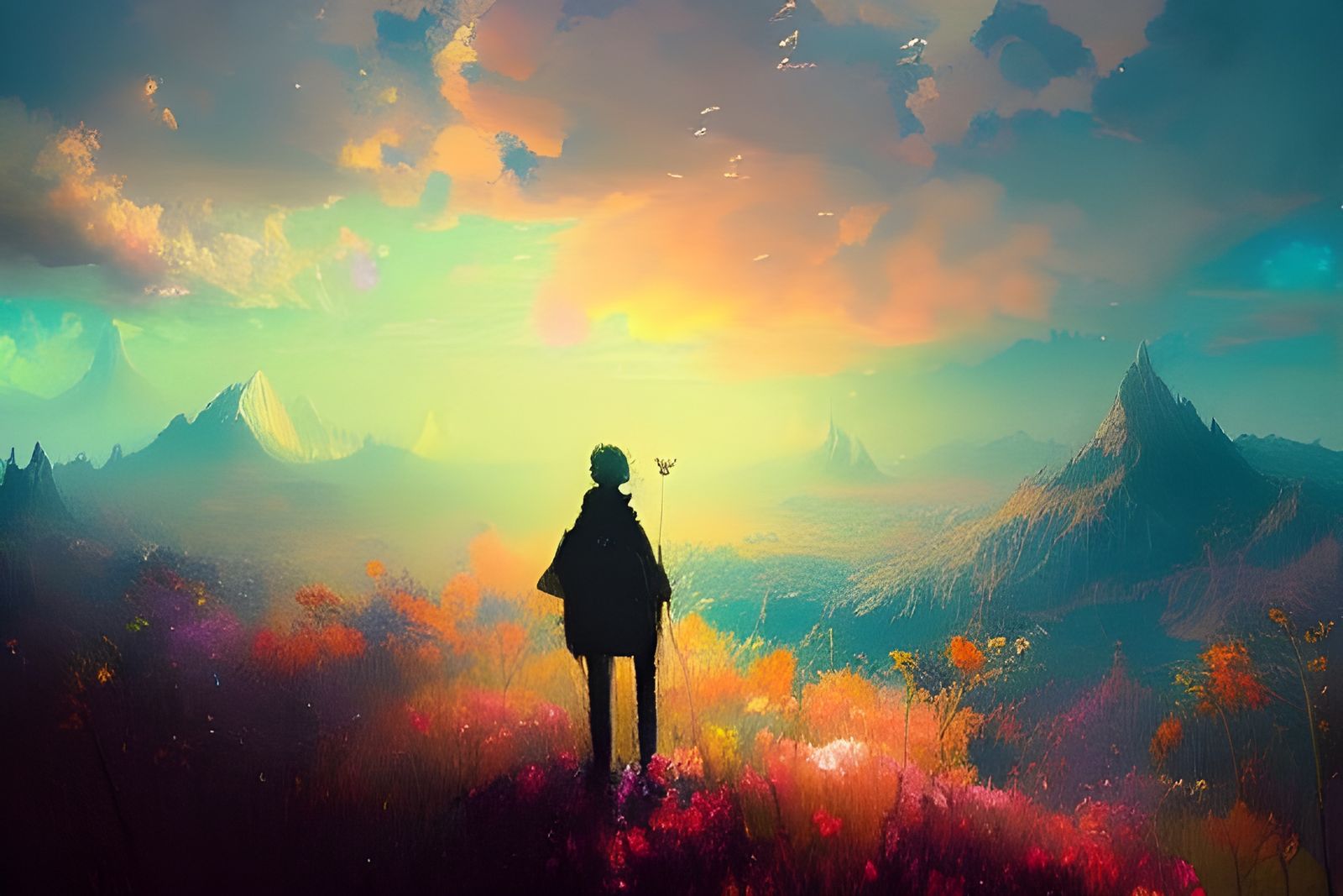 Heavenly Afterlife Landscape in Detailed Oil Painting