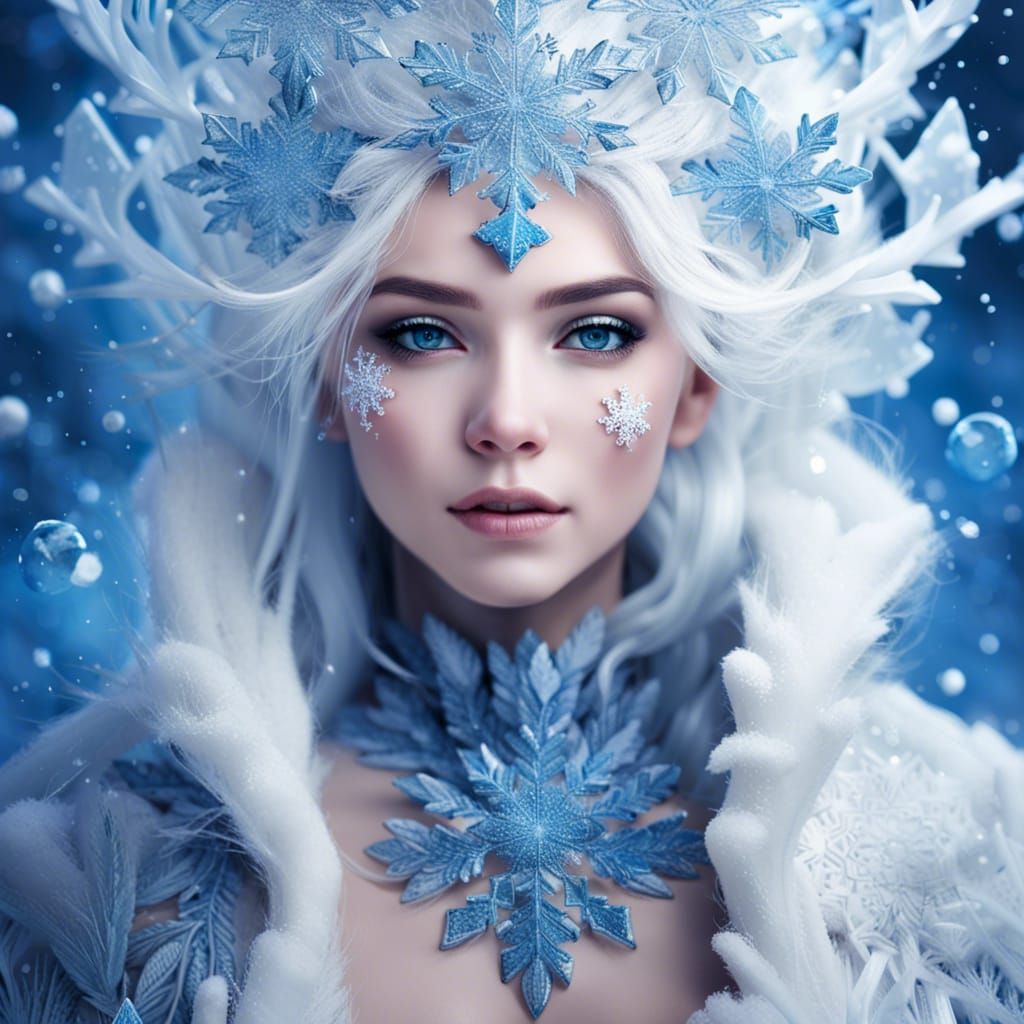 Ice Queen Portrait in Digital Art Style