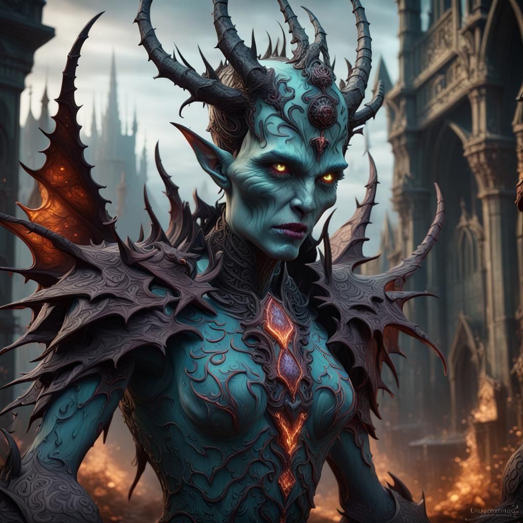 Demonic Changeling in Detailed Matte Painting