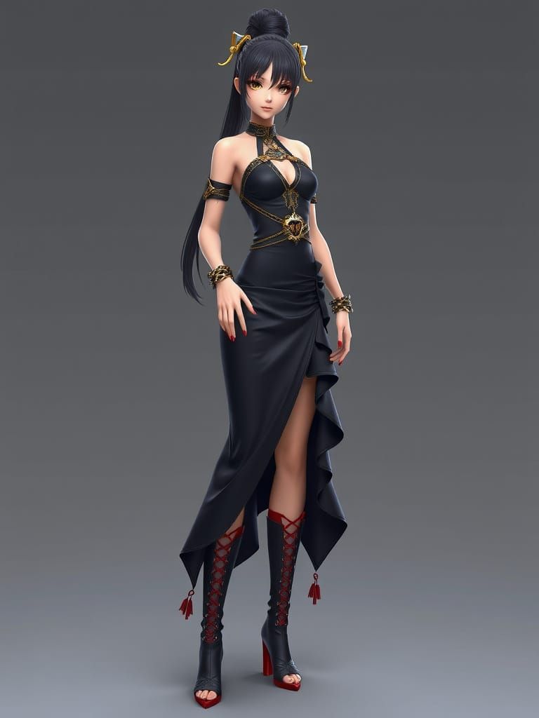 Elegant Anime Goddess in 3D Anime Art Style