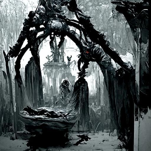 Haunted Swamp Witch in a Sinister Cemetery