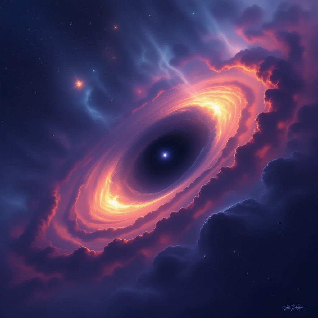 Cosmic Black Hole Warps Space-Time