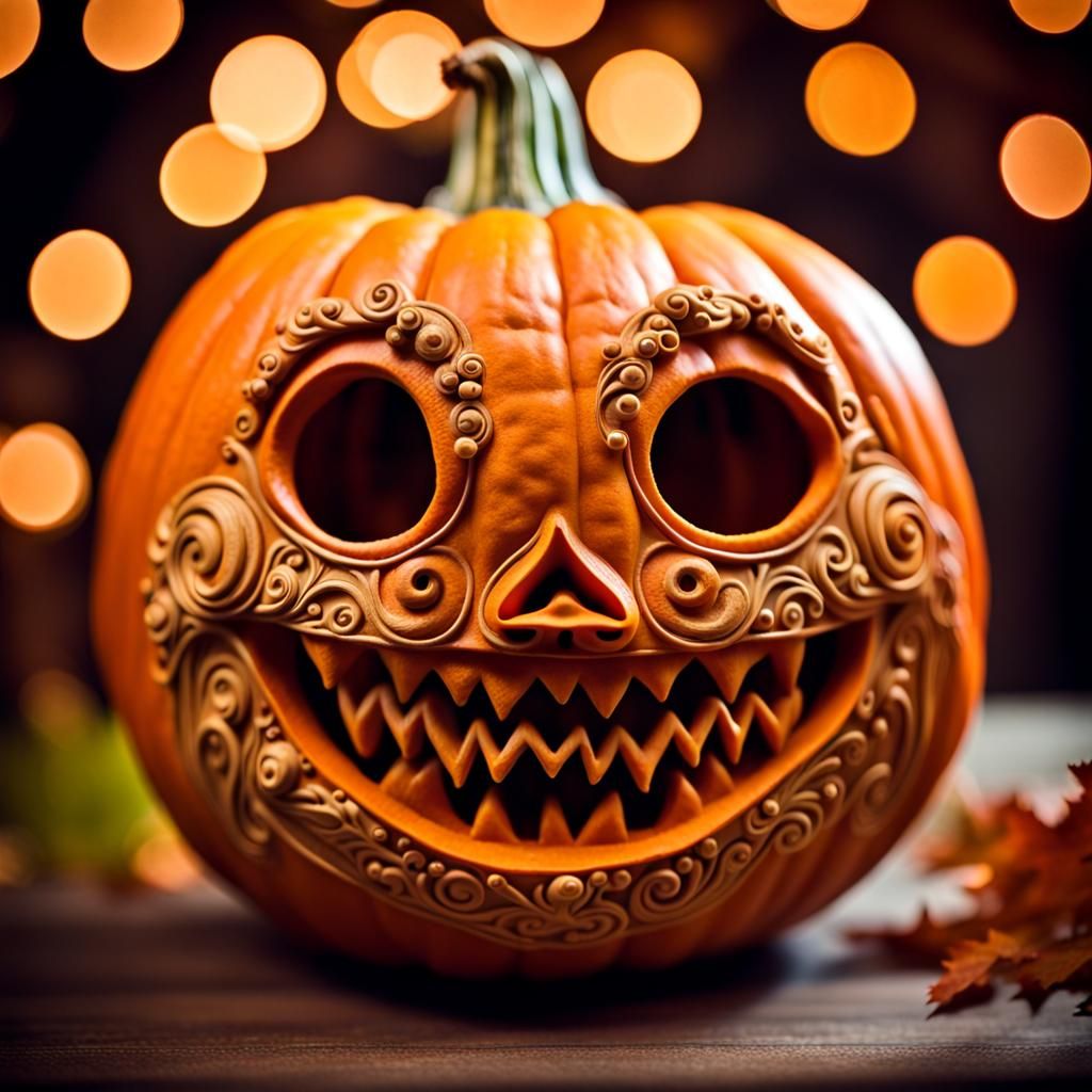 Whimsical Pumpkin with a Mischievous Grin