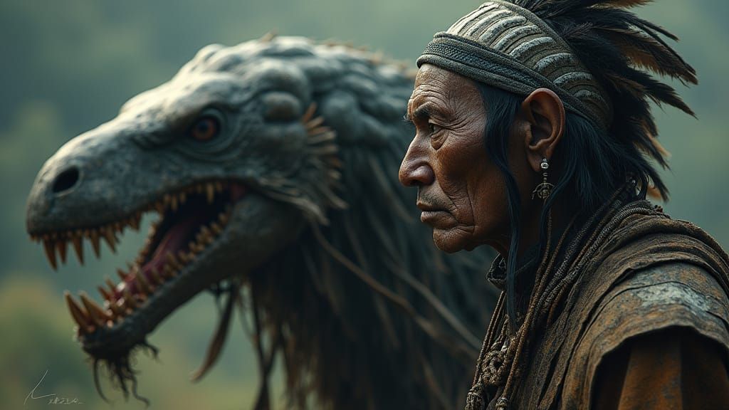 Indigenous Person in Giger-esque Biomechanical Style