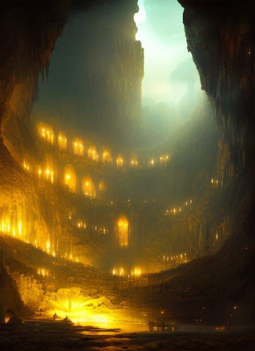Castle within a cave