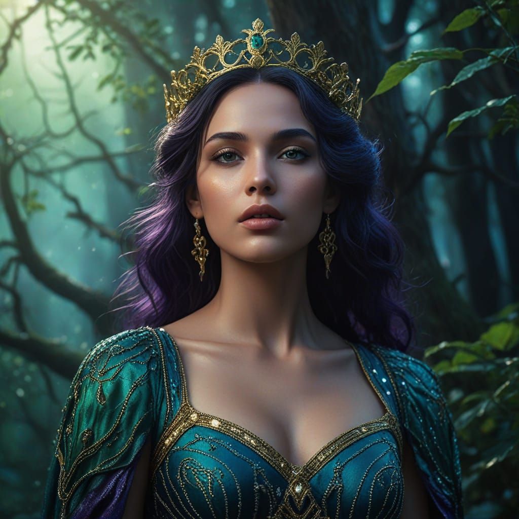 Aphrodite in Moonlit Forest: Anastasia Shuvalova Style