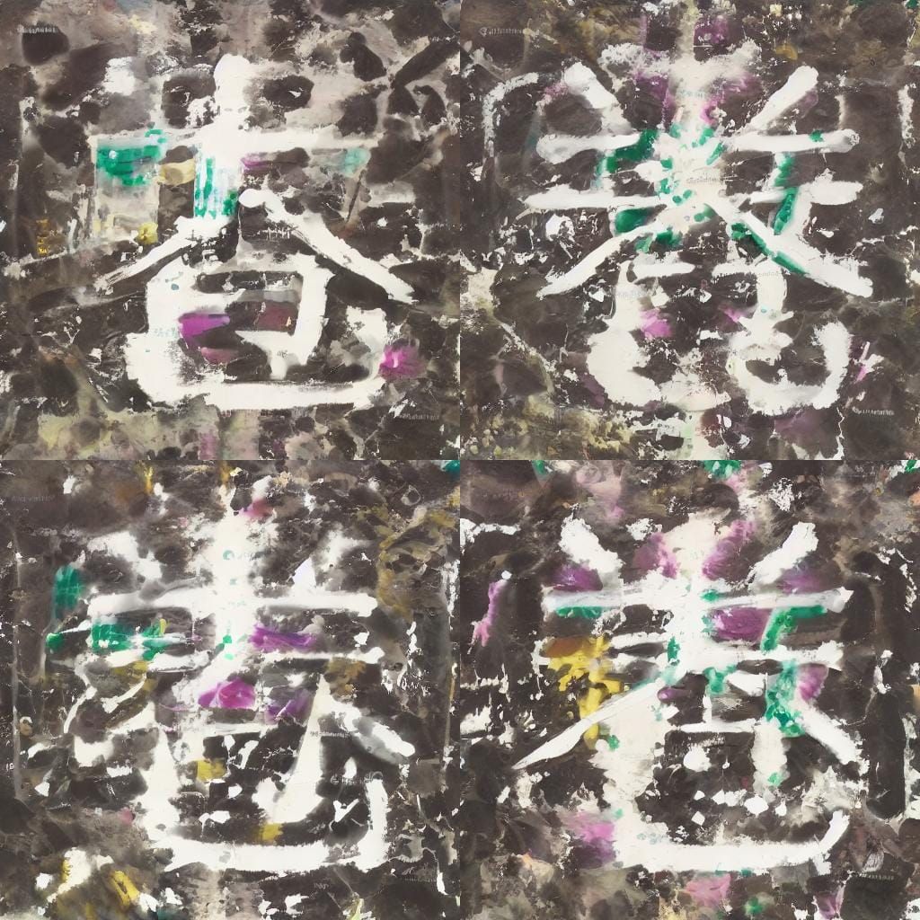 Colorful Abstract Calligraphy Painting Background