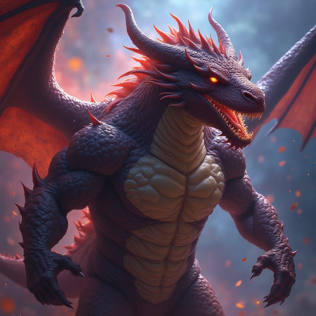 Dragon Wrestler from Andromeda in Splash Art Style