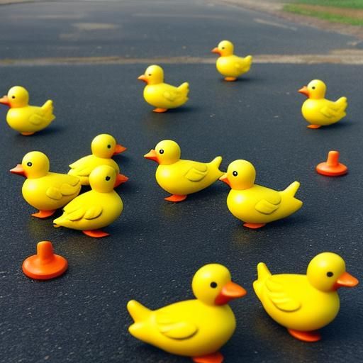 Vibrant Yellow Rubber Ducks Still Life